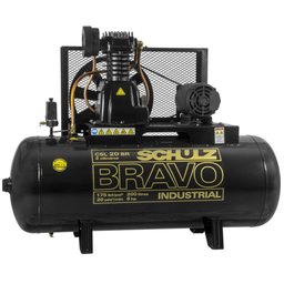 Compressor de Ar Industrial 20 Pés 200L 5HP 220/380V - Trifásico SCHULZ-CSL20BR/200