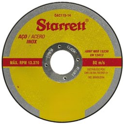 Disco de Corte de 4.1/2 Pol para Aço Inox STARRETT-DAC115-14