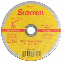 Disco de Corte de 7 Pol. para Aço Inox STARRETT-DAC180-24